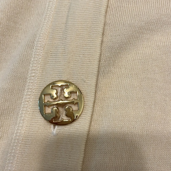 Tory Burch women’s size M, long sleeve sweater, gold button ivory cardigan - Picture 4 of 4